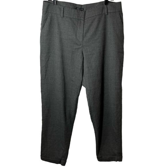EILEEN FISHER Women's Wool Charcoal Gray Cuffed Dress Wide Leg Pants Sz 12 - Picture 1 of 9